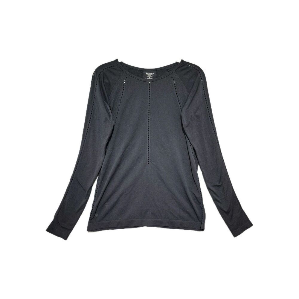 Athleta Women's Black Foothill Seamless Long Sleeve Lightweight Shirt M